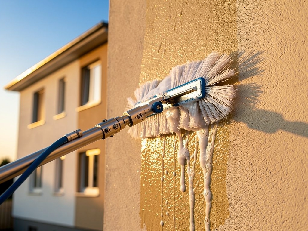 Spălare fațadă cu apă purificată